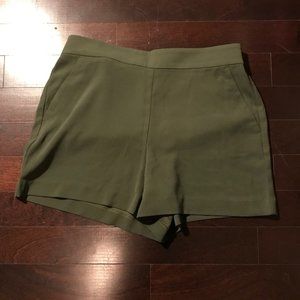 LOFT Olive Crepe Shorts NWT